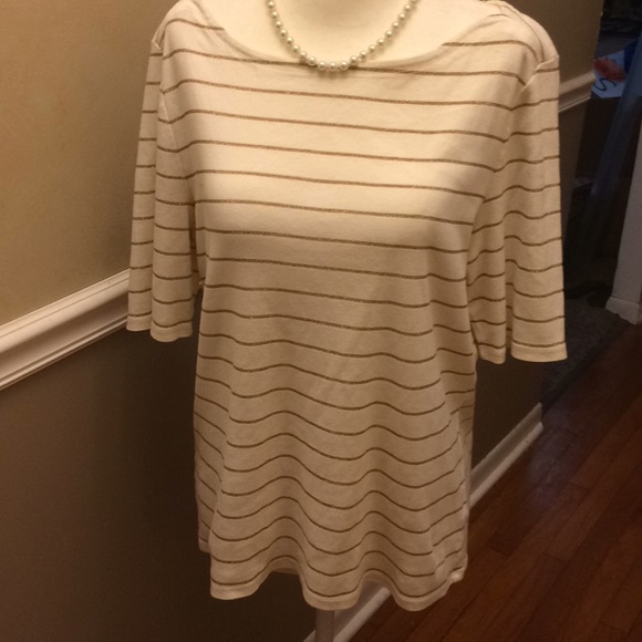 Talbots Tops - Talbots metallic striped boatneck top